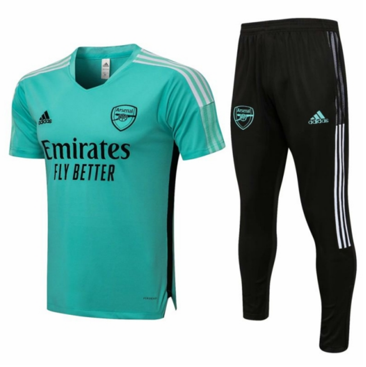 2021/22 Arsenal Green Training Kits Shirt with Pants